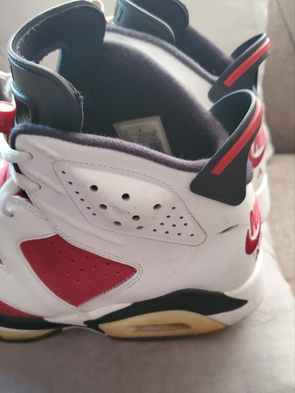 Nike Air Jordan Carmine Retro OG   Midi Red White  Sneaker Size 10 - Picture 5 of 16